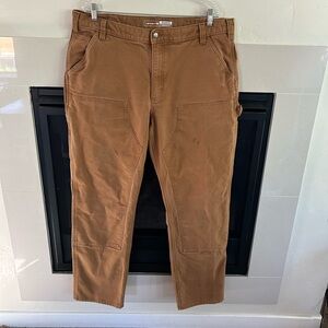 Carhartt 40x34 stained double knee brown carpenter BN3334-M (40x32) Relaxed Fit